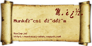 Munkácsi Ádám névjegykártya